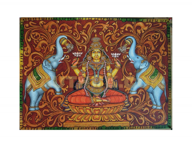 Gajalakshmi Kerala Mural Painting for the Auspiciousness of Prosperity & Growth